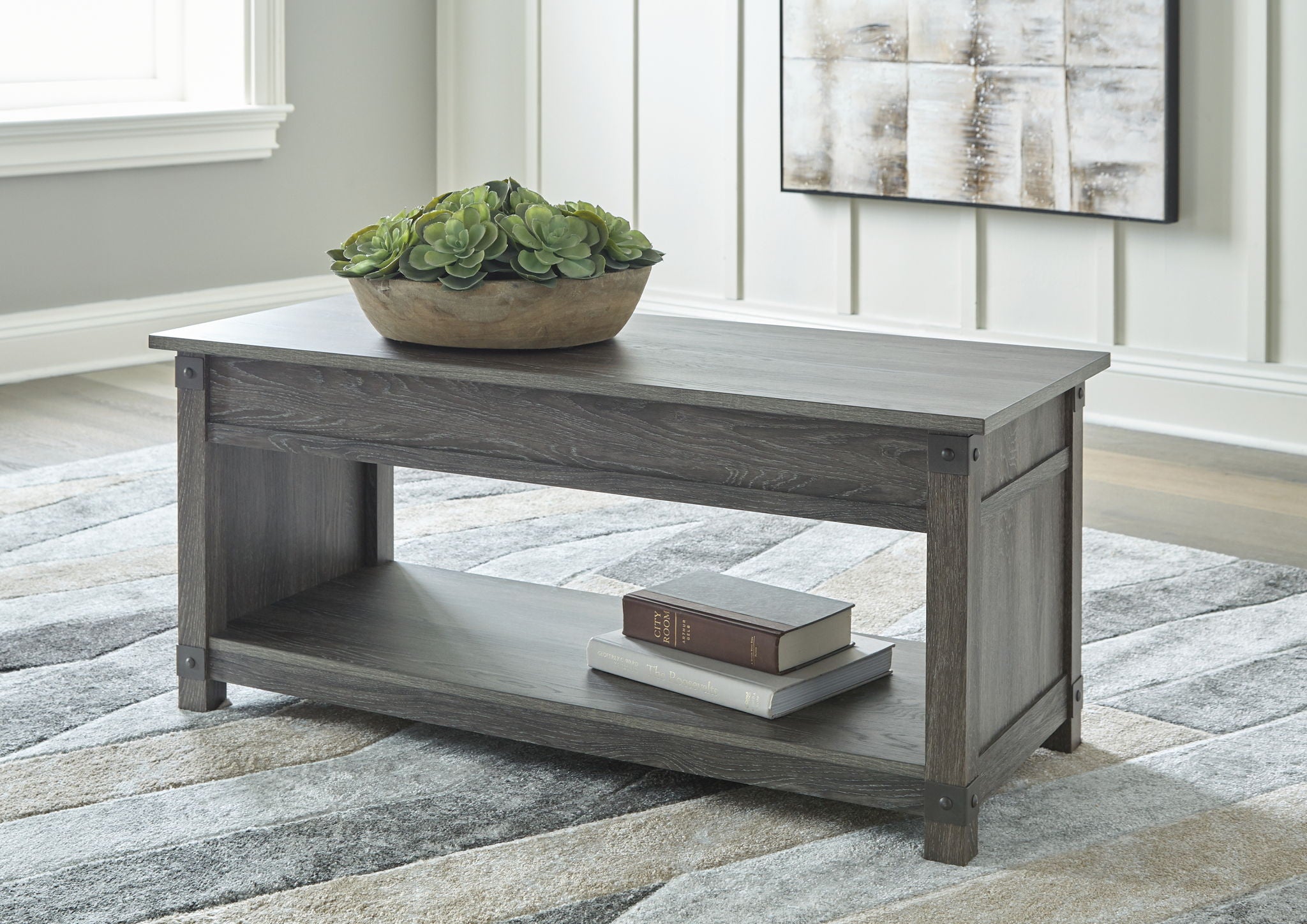 Freedan - 3 mcx - Table basse, 2 tables de bout - Brun grisâtre