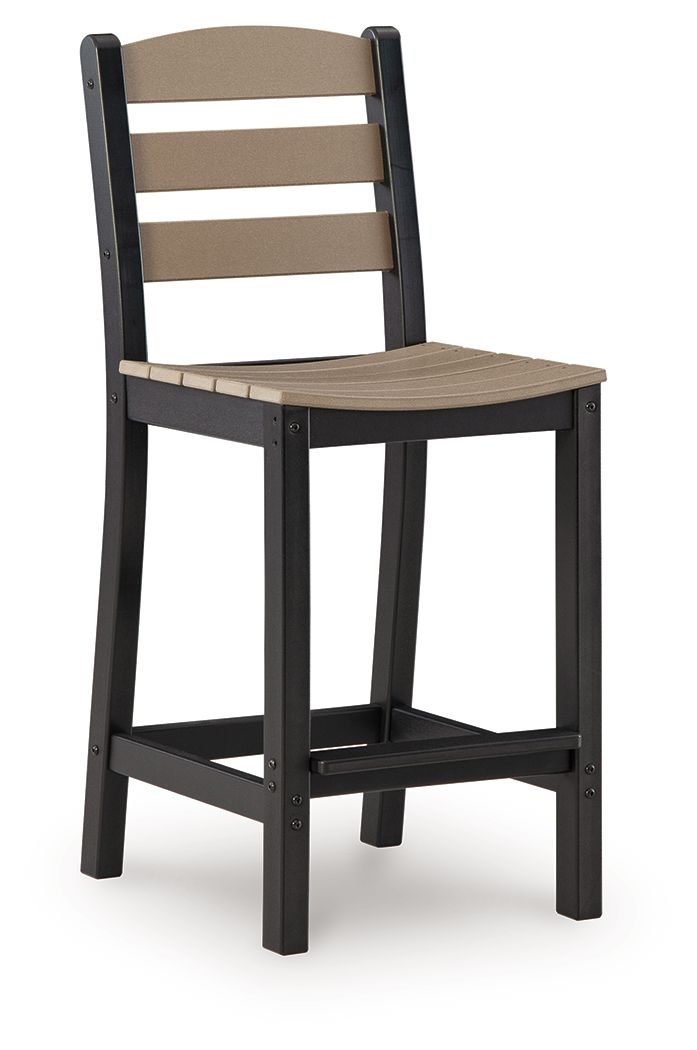 Shoreline Beach – Table de comptoir d'extérieur et 2 tabourets de bar (ensemble de 3) – Noir / Beige