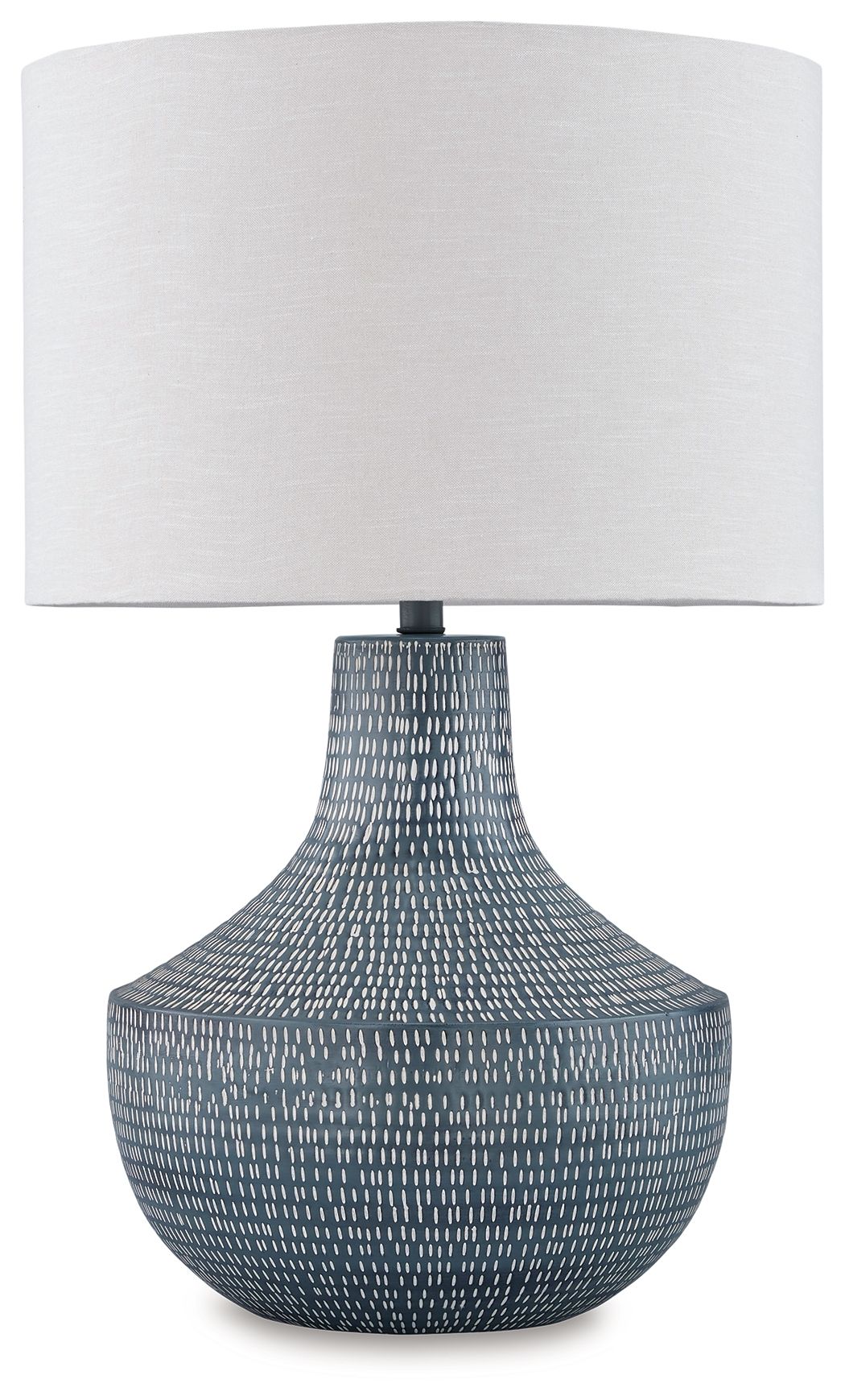 Schylarmont - Lampe de table en métal - Gris antique / Blanc