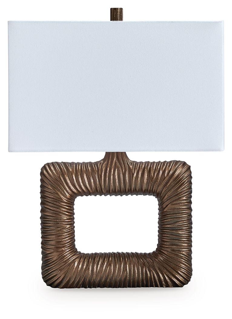 Garronby - Lampe de table en métal - Finition laiton antique