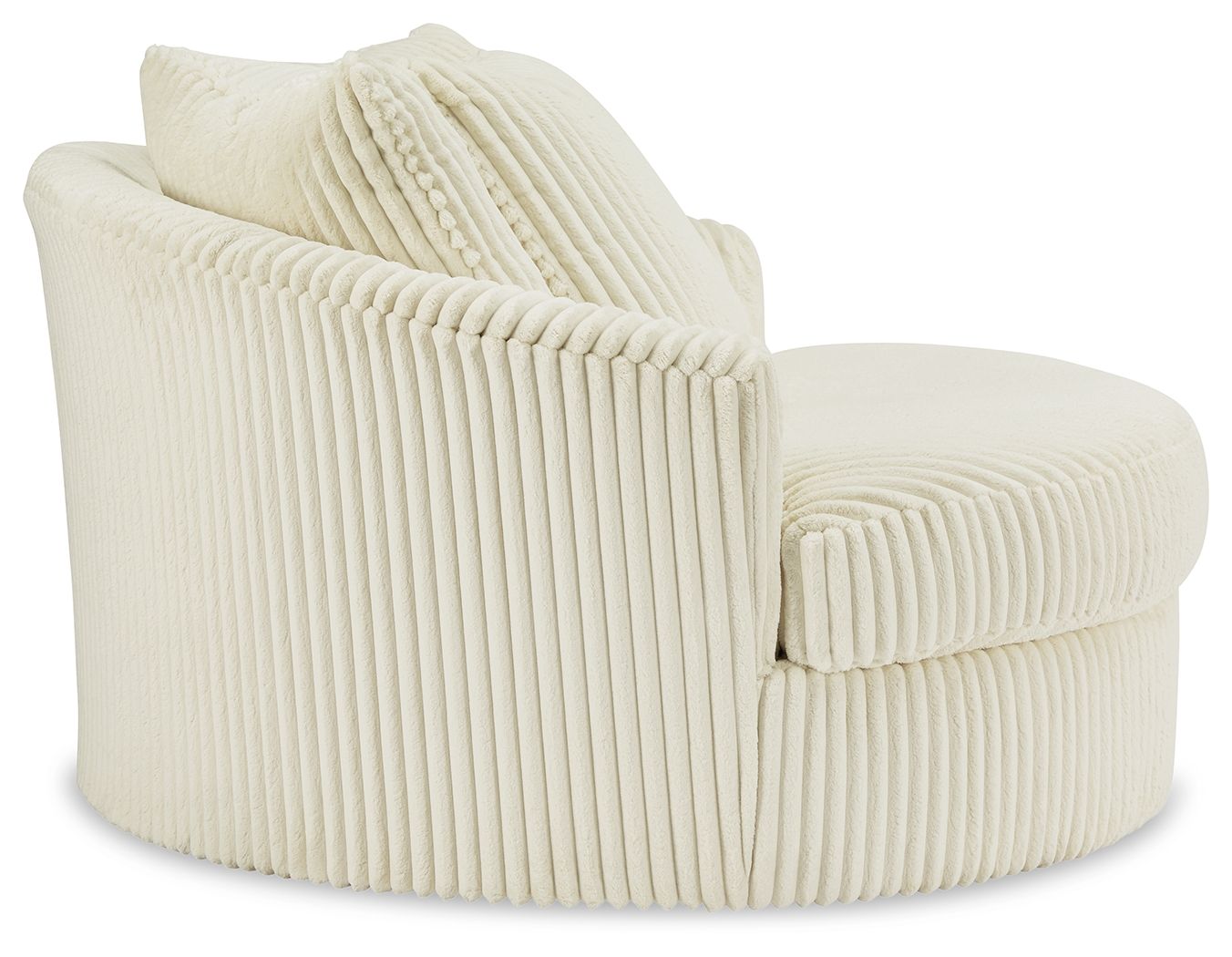 Lindyn - Fauteuil pivotant surdimensionné - Tissu - Ivoire