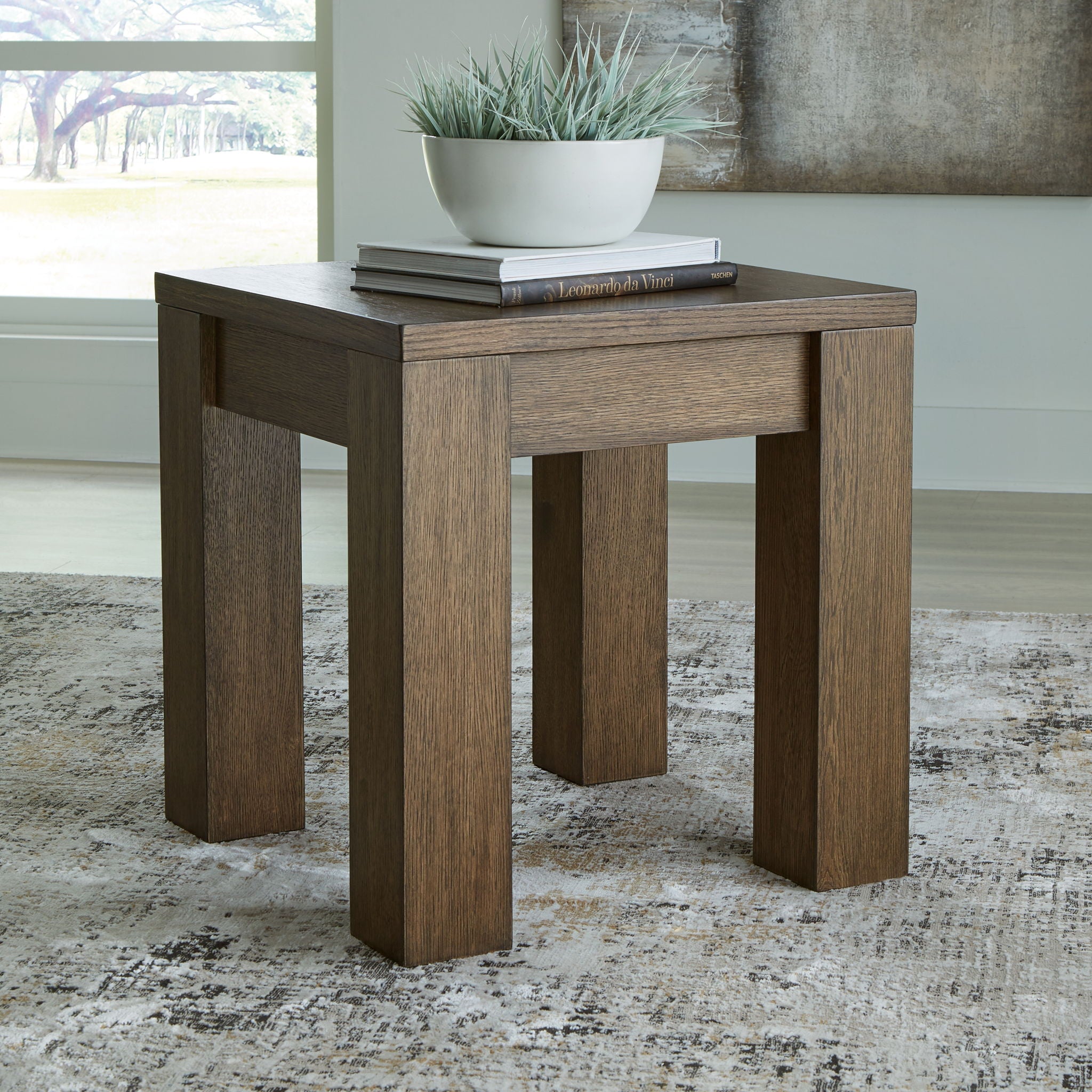 Rosswain - Table d'appoint carrée - Brun chaud