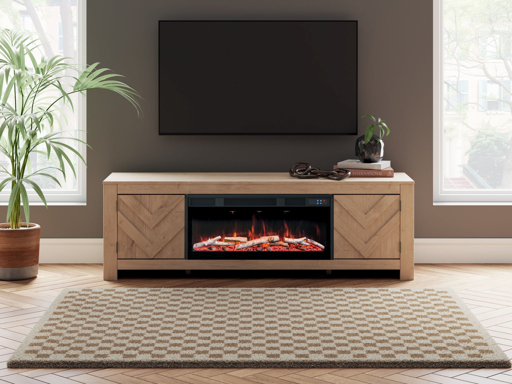 Cayboni - Meuble TV LG avec option cheminée