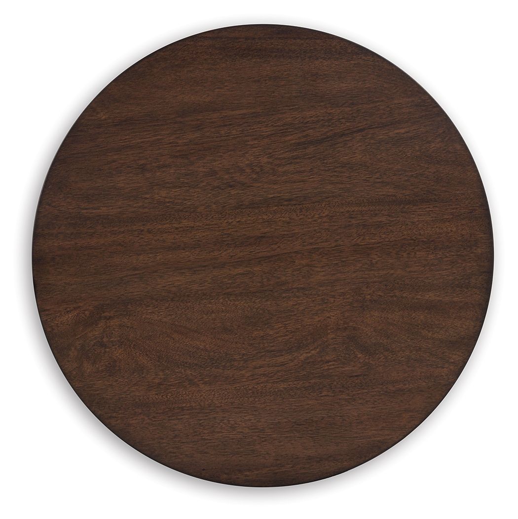 Korestone - Table d'appoint ronde - Marron foncé
