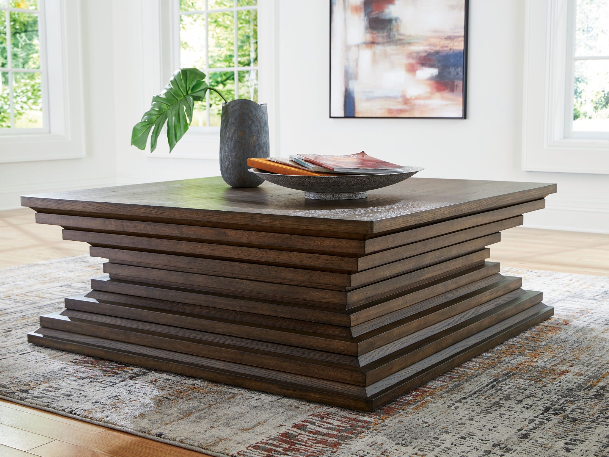 Hannodream - Table Basse Carrée - Marron Chaud