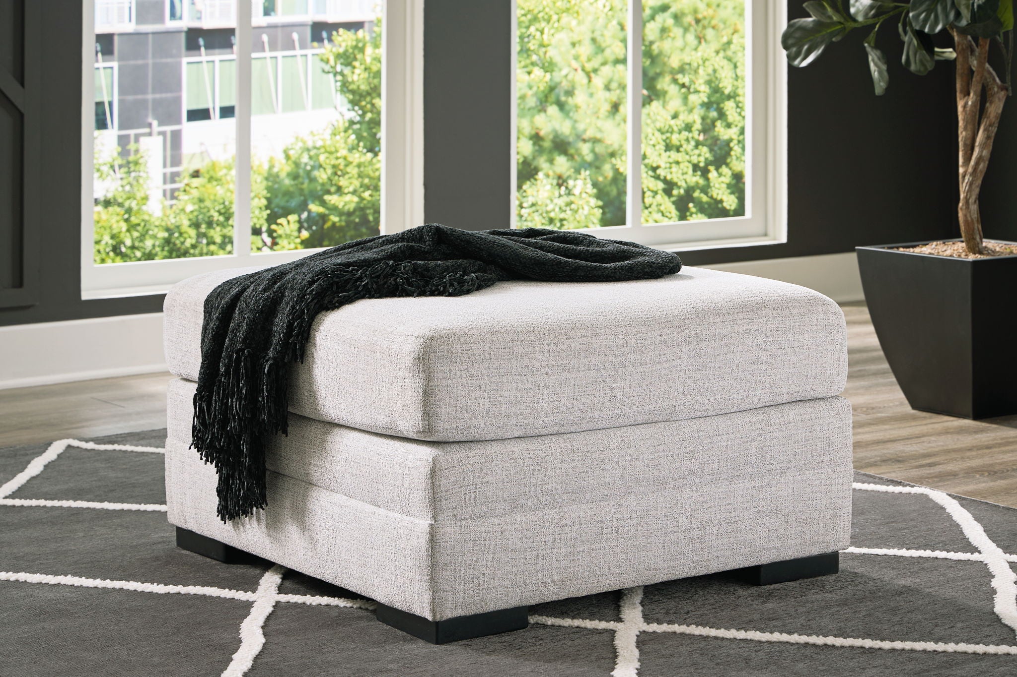 Koralynn - Pouf d'appoint surdimensionné - Stone