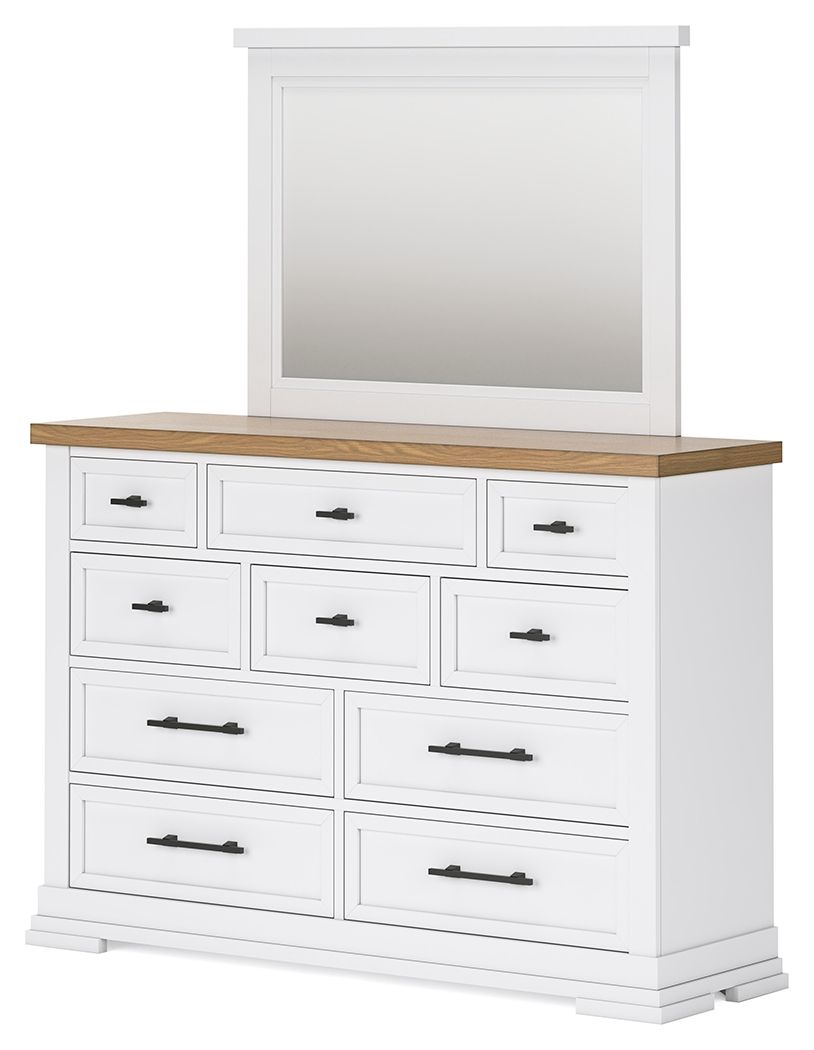 Ashbryn - Commode et Miroir - Blanc / Naturel