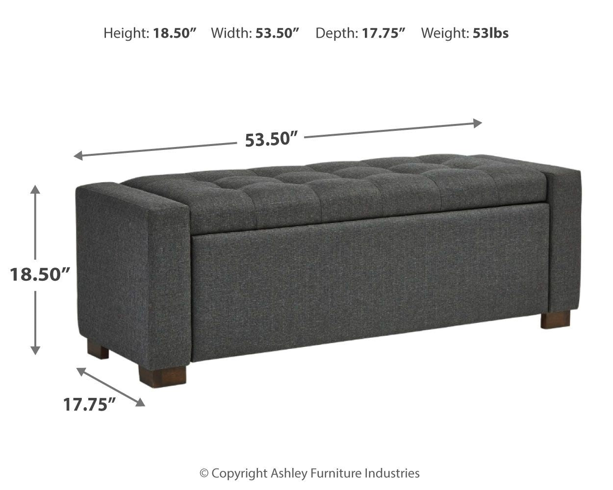 Cortwell - Banc de rangement - Gris