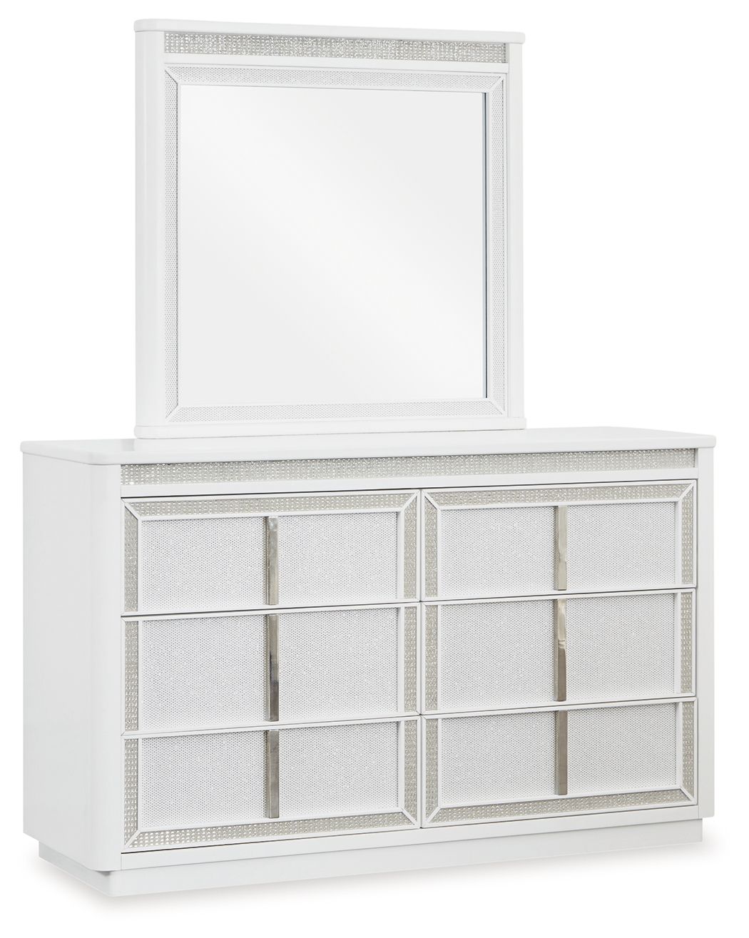Commode et miroir Chalanna - Blanc