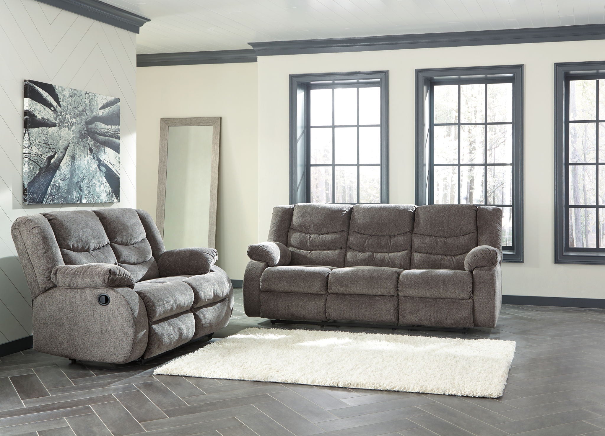 Tulen - 3 pièces - Sofa inclinable, Causeuse inclinable, Fauteuil inclinable à bascule - Gris