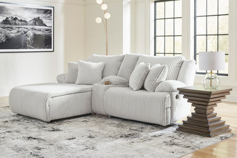 Top Tier 3 Piece Reclining Sectional - Alloy / Left Facing Chaise