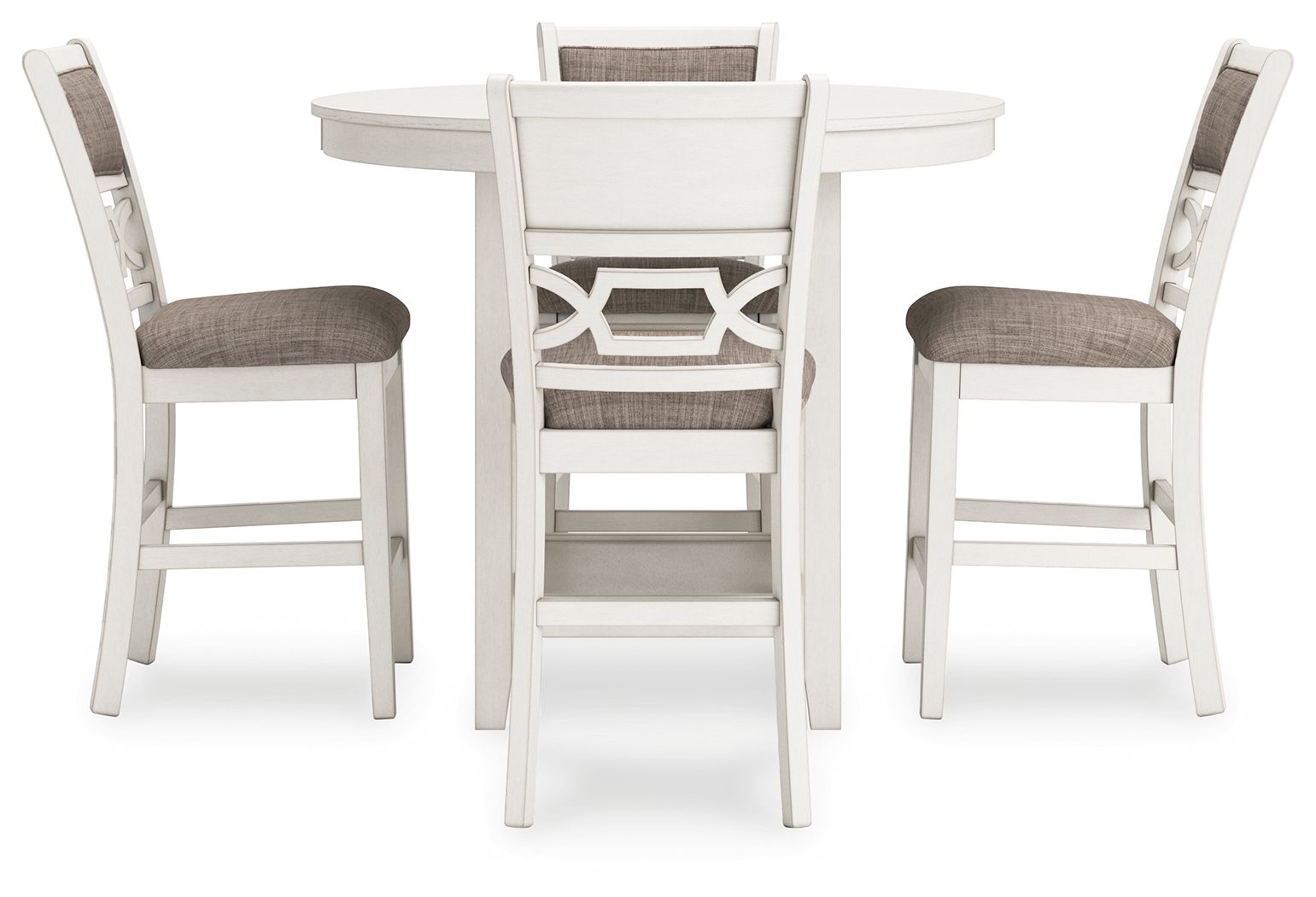 Erinberg - Ensemble table de comptoir et 4 tabourets (5 pièces) - Blanc antique