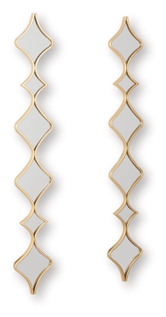 Harriswood - Lot de 2 miroirs décoratifs - Finition dorée