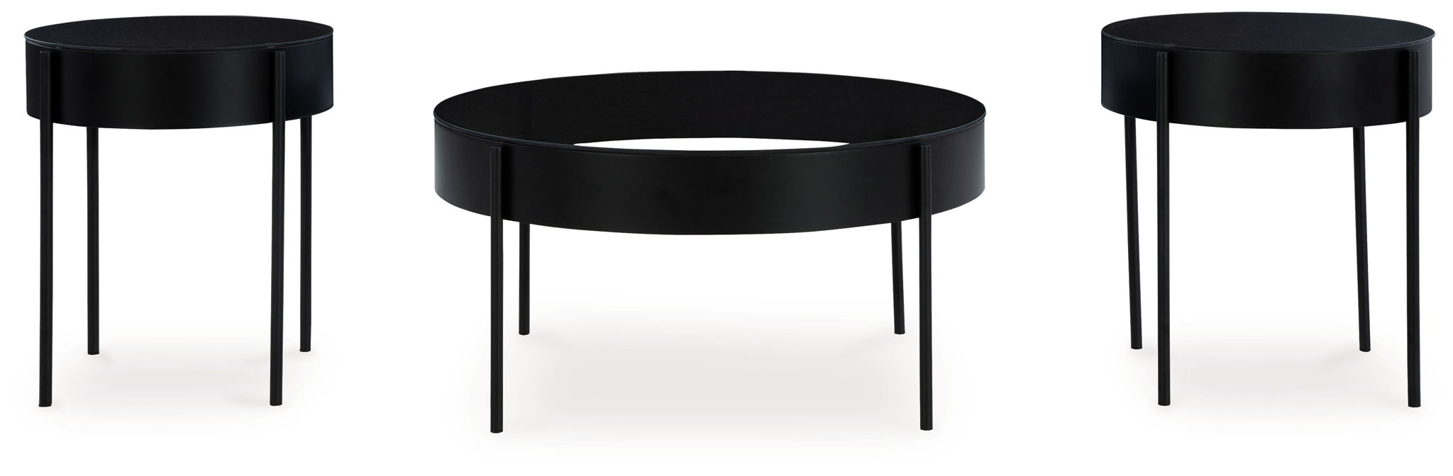 Ardoline - Tables d'appoint (Lot de 3) - Noir
