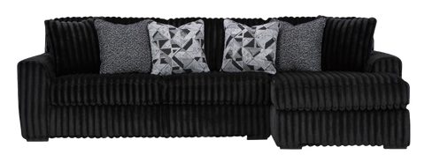 Midnight-Madness 2 Piece Sectional with Chaise - Onyx