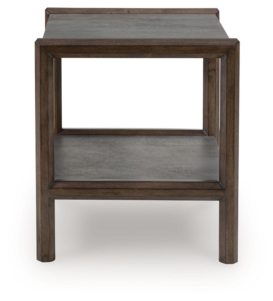 Kallenny - Table d'appoint rectangulaire - Brun / Gris