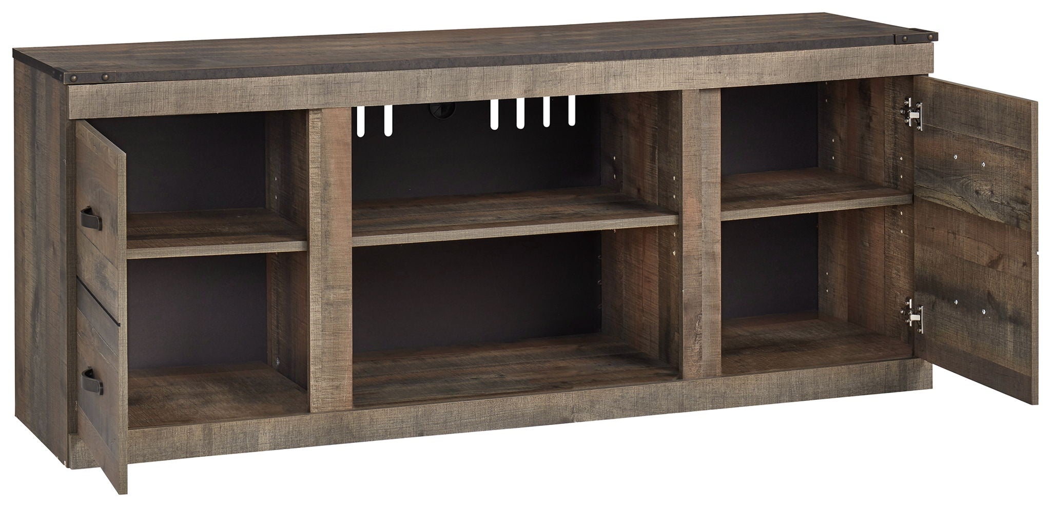 Trinell - TV Stand w/Fireplace Option - 60" x 14.8" x 24.33" - Brown Dark