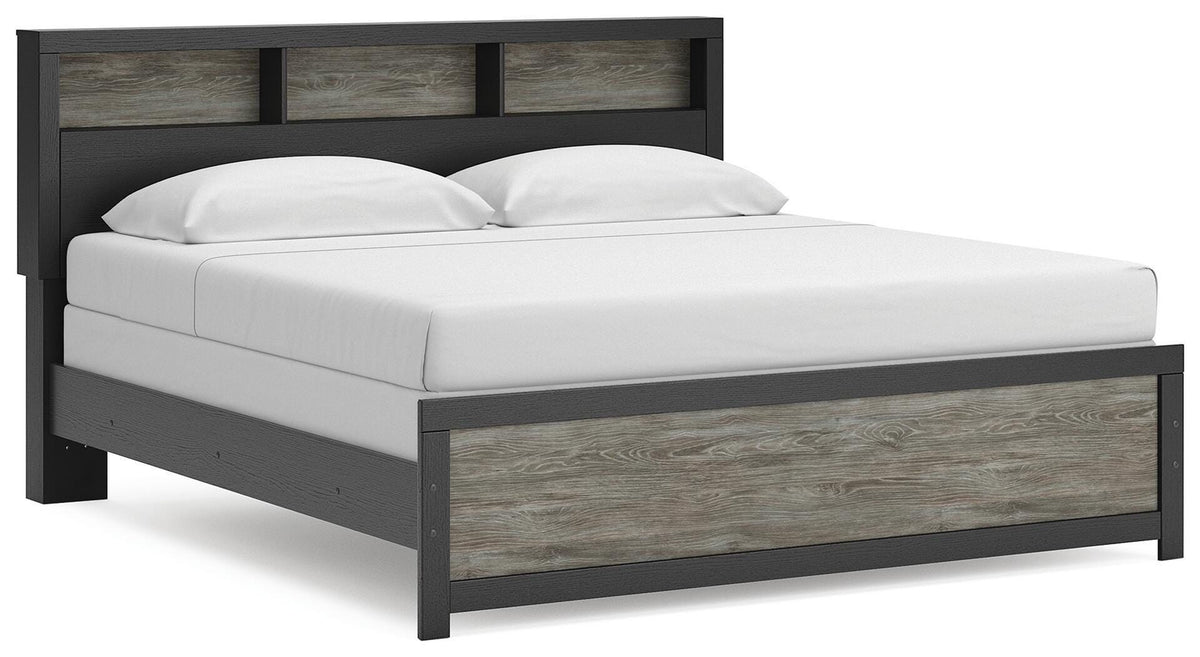 Broachmyn - King Bookcase Bed - Black / Gray - Wood