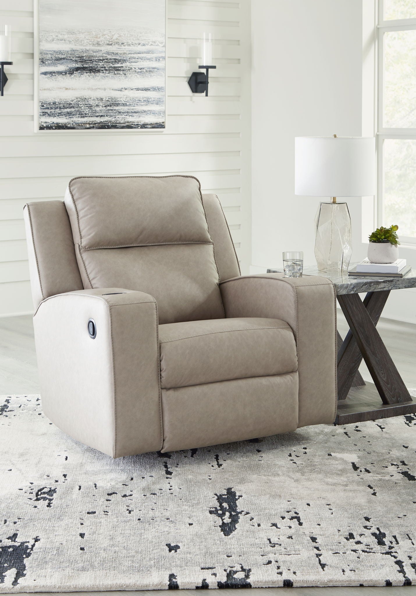 Lavenhorne - Fauteuil inclinable à bascule - Similicuir - Galet