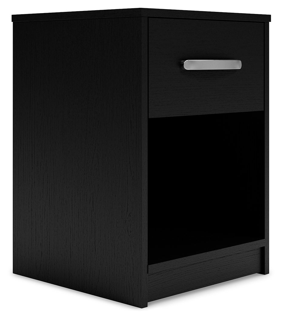 Finch - Table de Chevet à Un Tiroir - Noir
