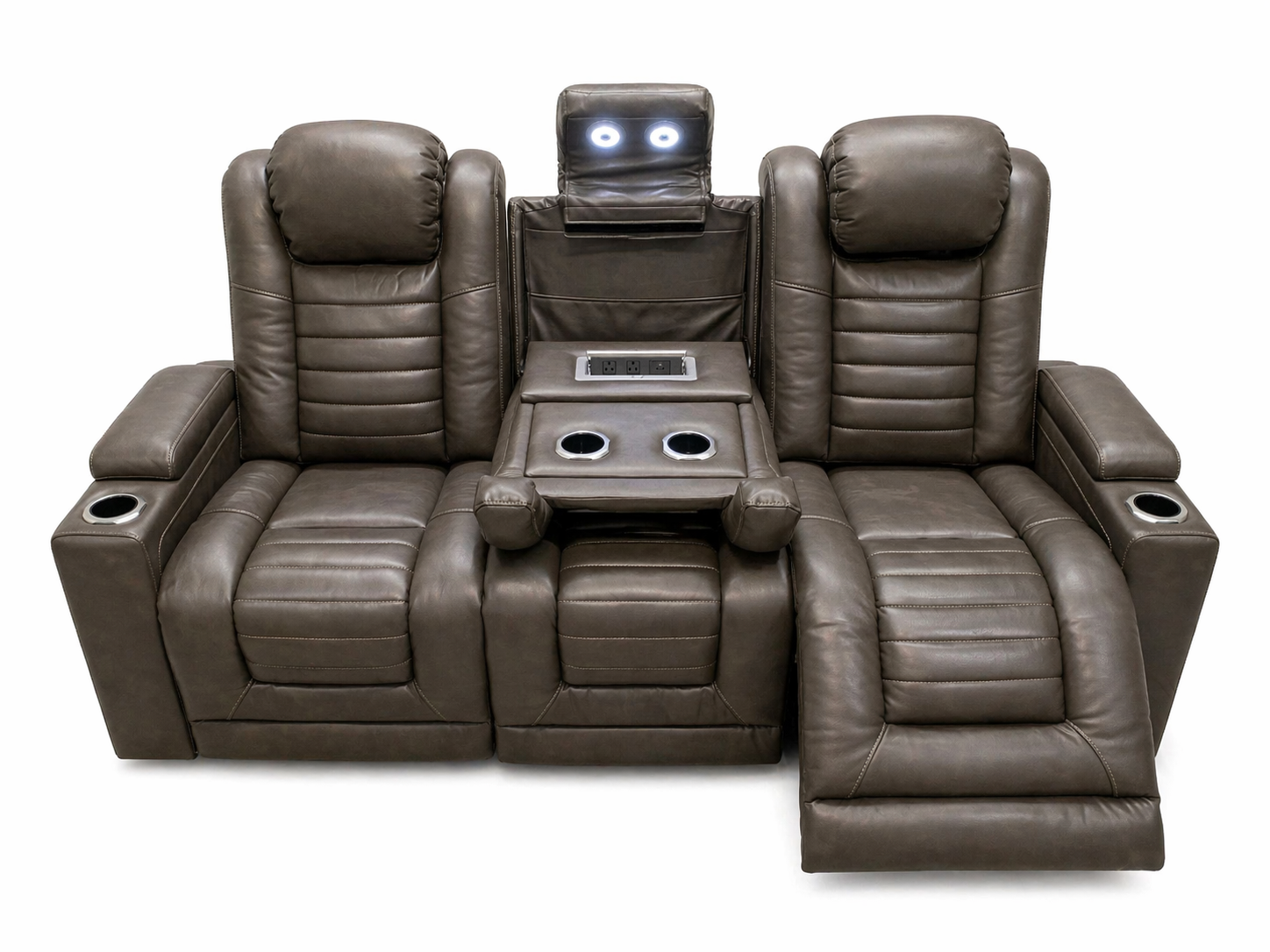 Apricot Power Reclining Console Sofa
