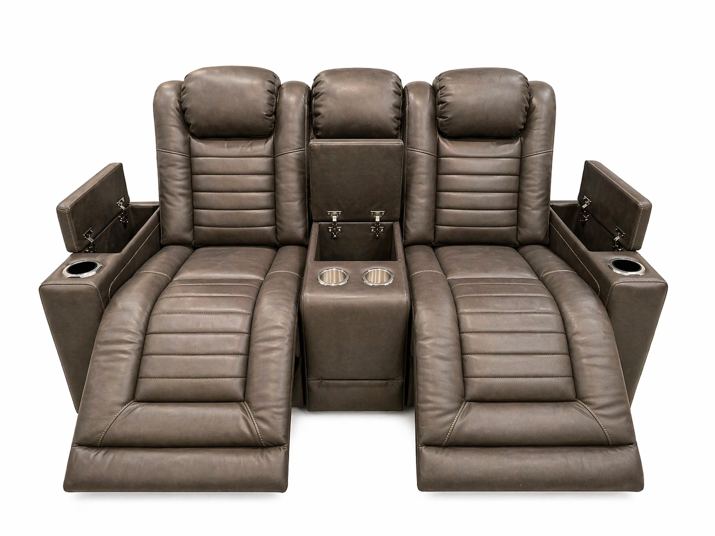 Apricot Power Reclining Console Sofa