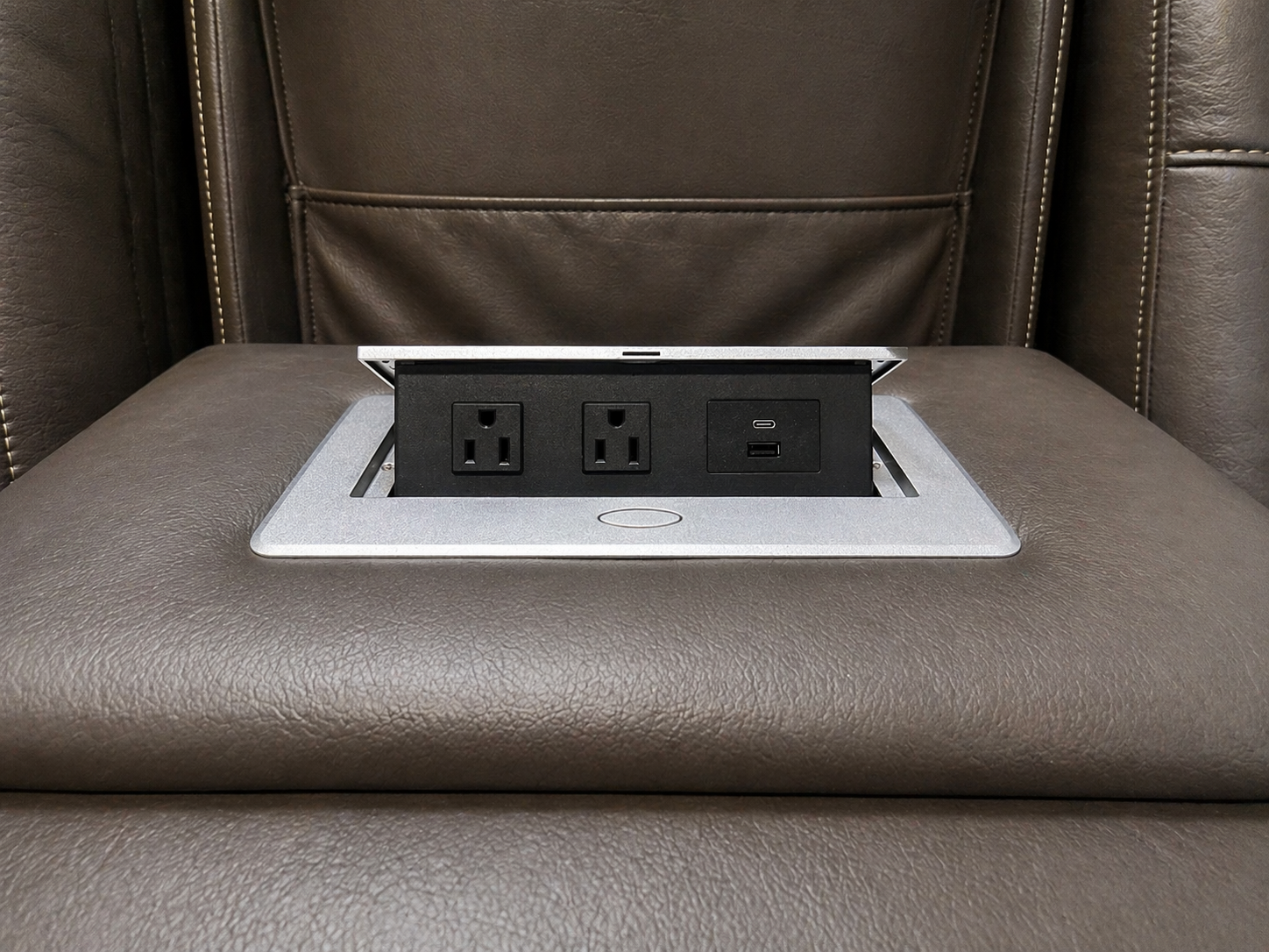 Apricot Power Reclining Console Sofa