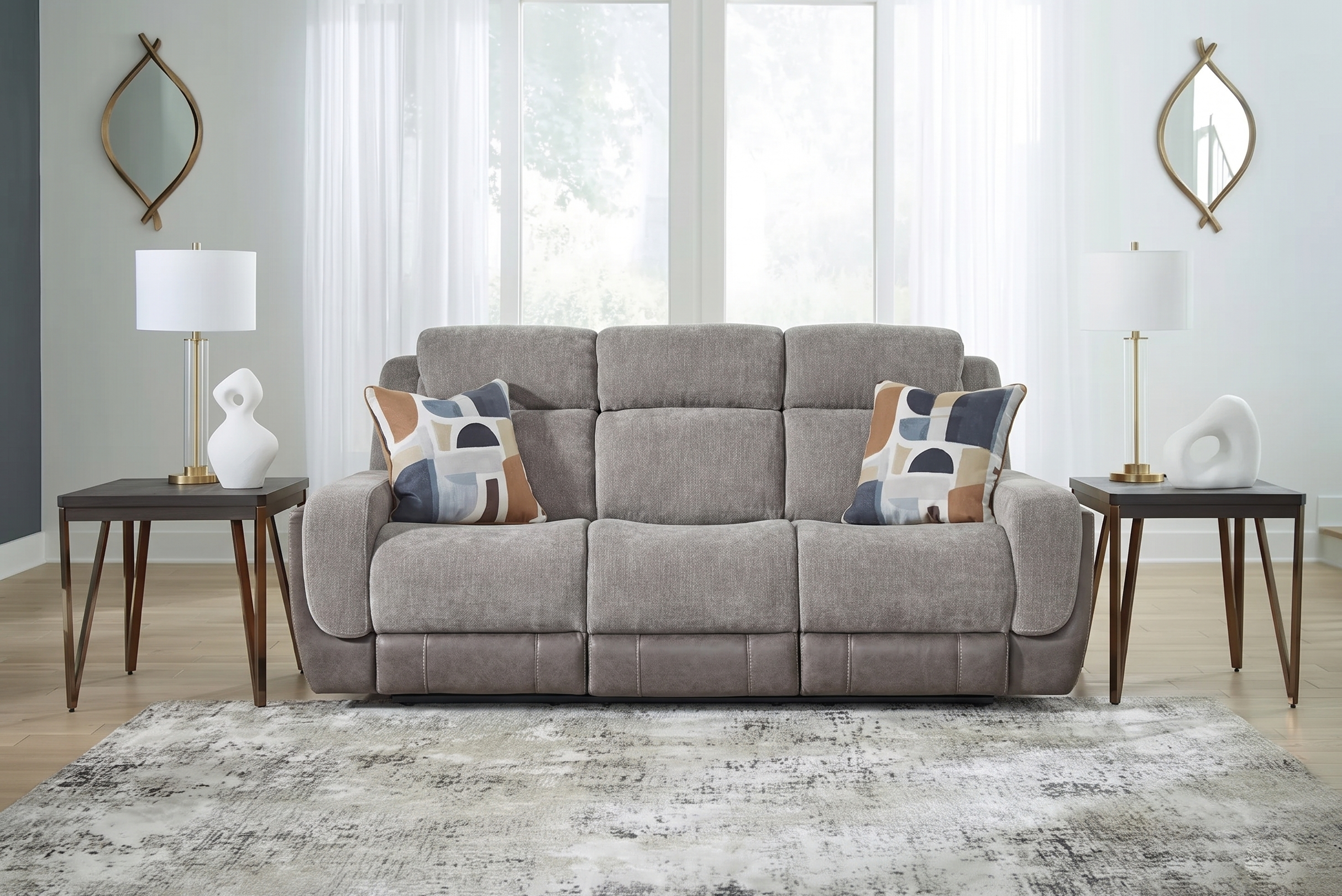 Jenner Afton Grey Power Reclining Sofa Set