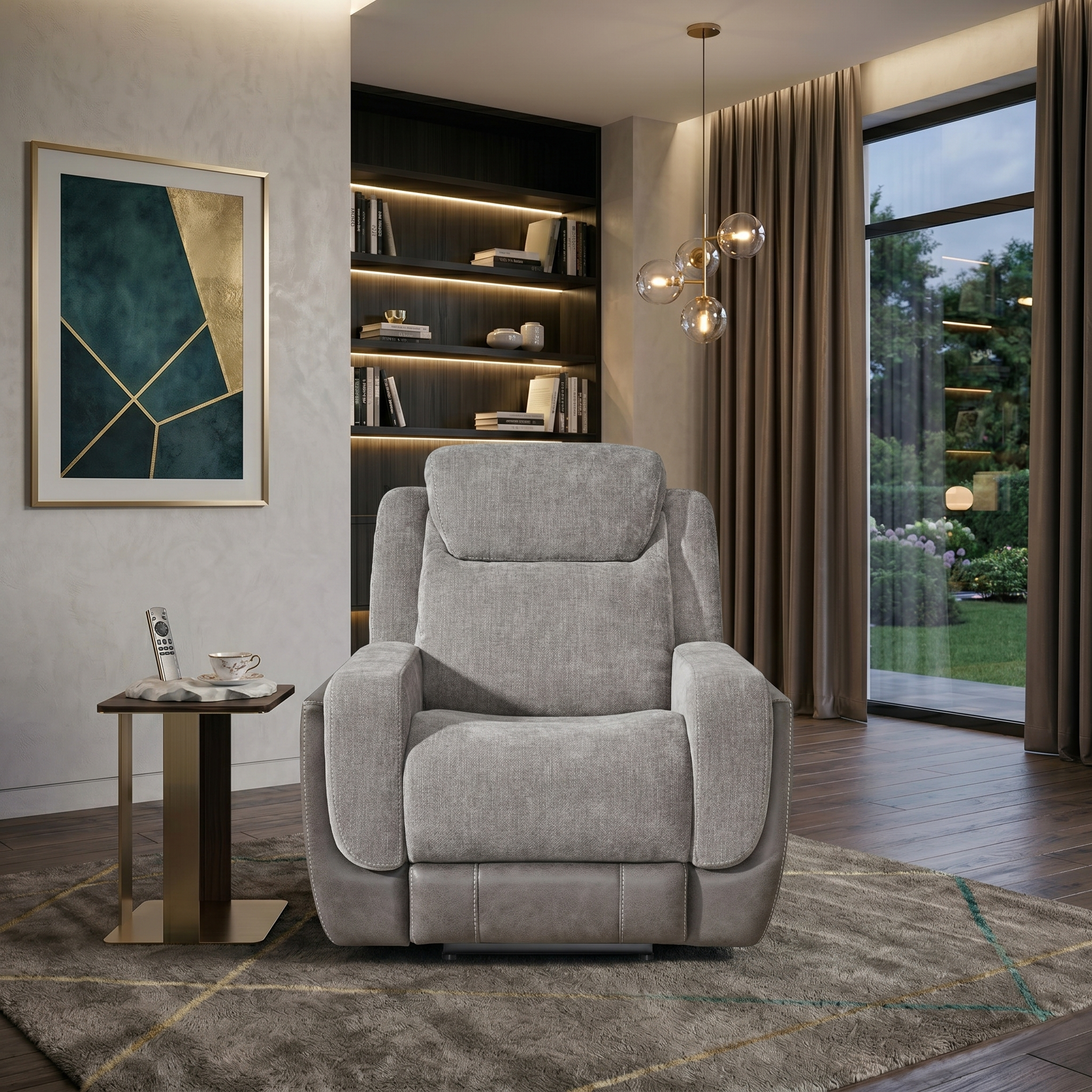 Jenner Afton Grey Power Reclining Sofa Set