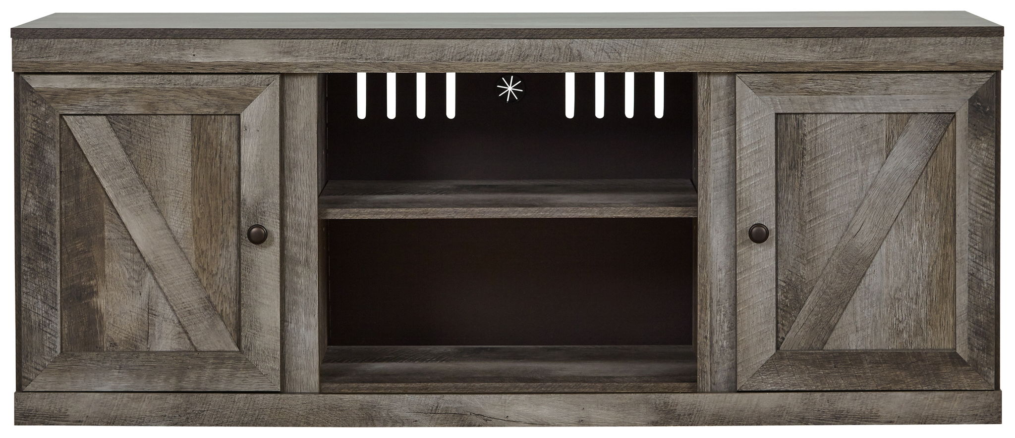 Wynnlow - LG TV Stand w/Fireplace Option - Gray