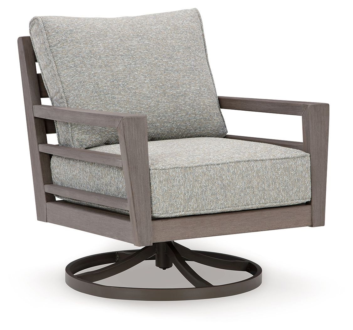 Hillside Barn - Fauteuil inclinable pivotant avec coussin - Gris / Marron