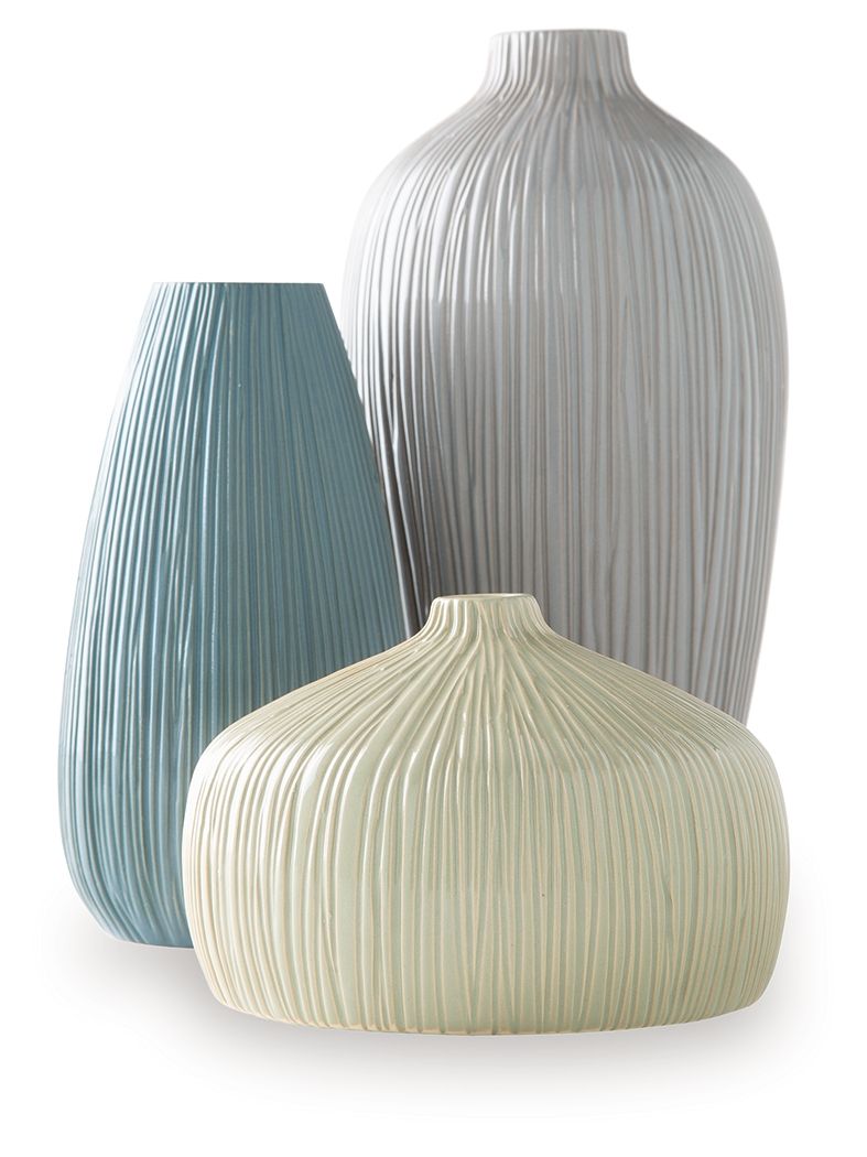 Eiderman - Ensemble de vases (lot de 3) - Gris / Bleu / Vert