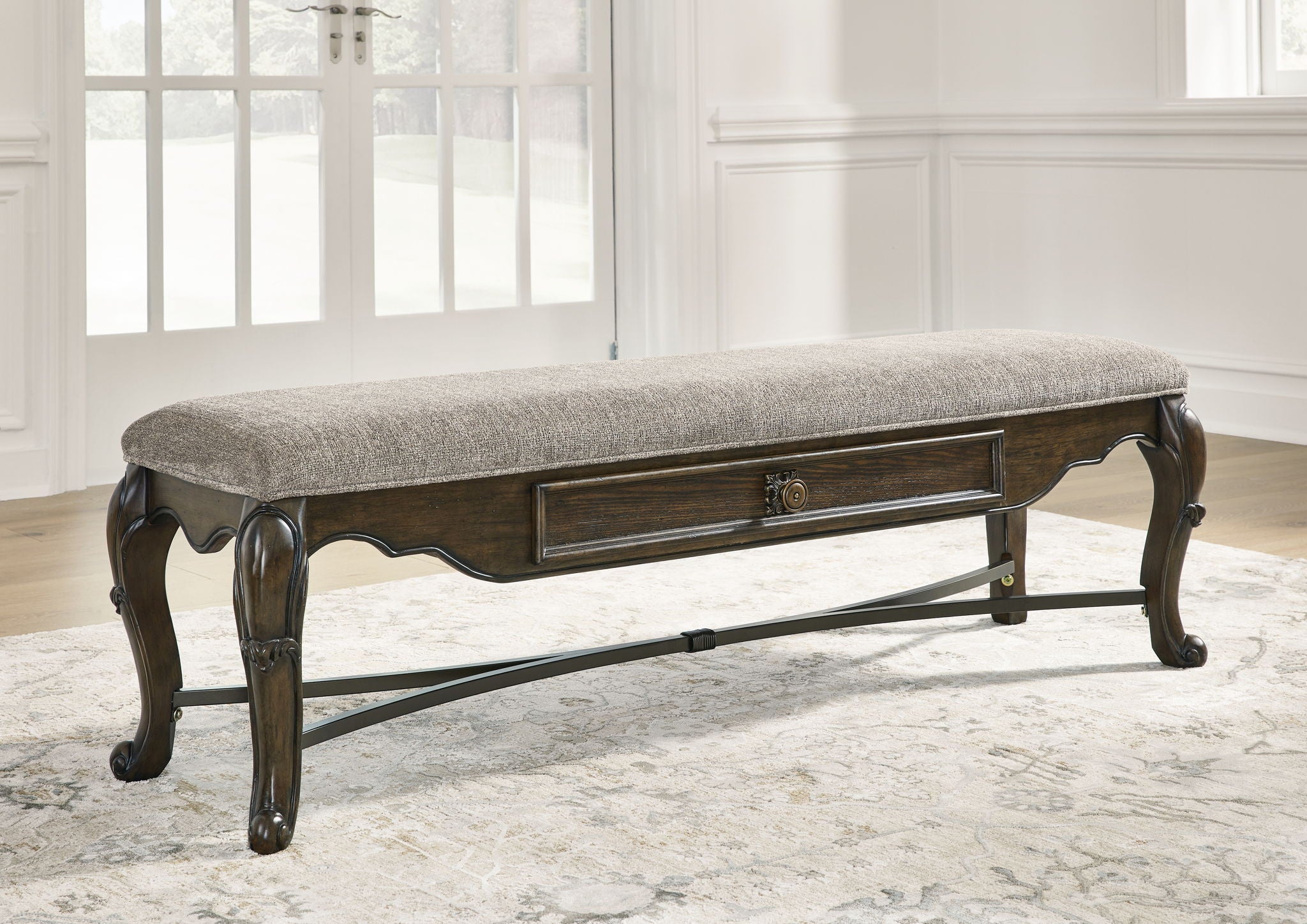 Maylee - Banc de rangement rembourré - Marron foncé