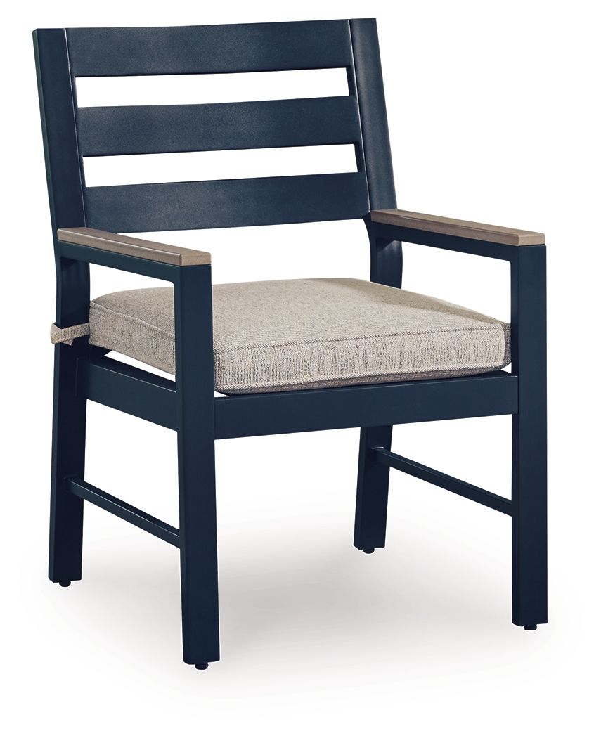 East Beach - Fauteuil avec coussin (Lot de 2) - Bleu