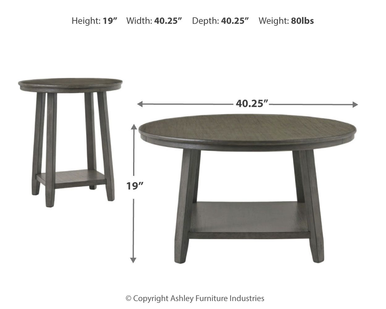 Caitbrook - Ensemble de tables d'appoint (Lot de 3) - Gris
