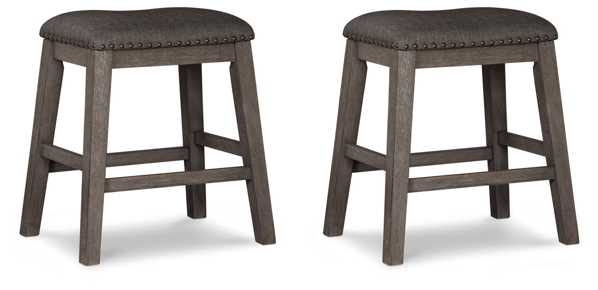 Caitbrook - Tabouret rembourré (Lot de 2) - Gris