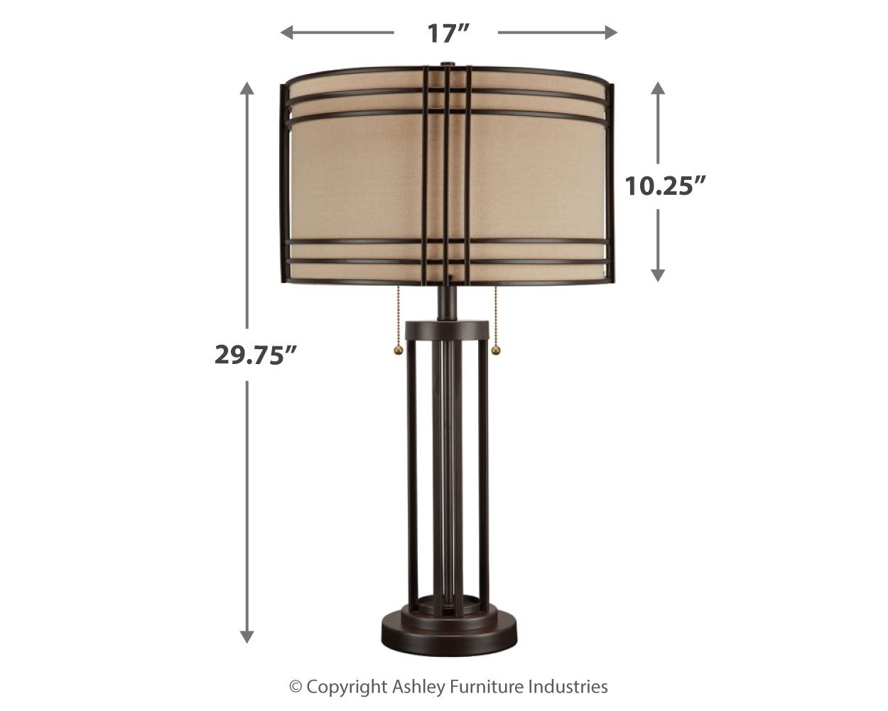 Hanswell - Lampe de table en métal - Marron foncé