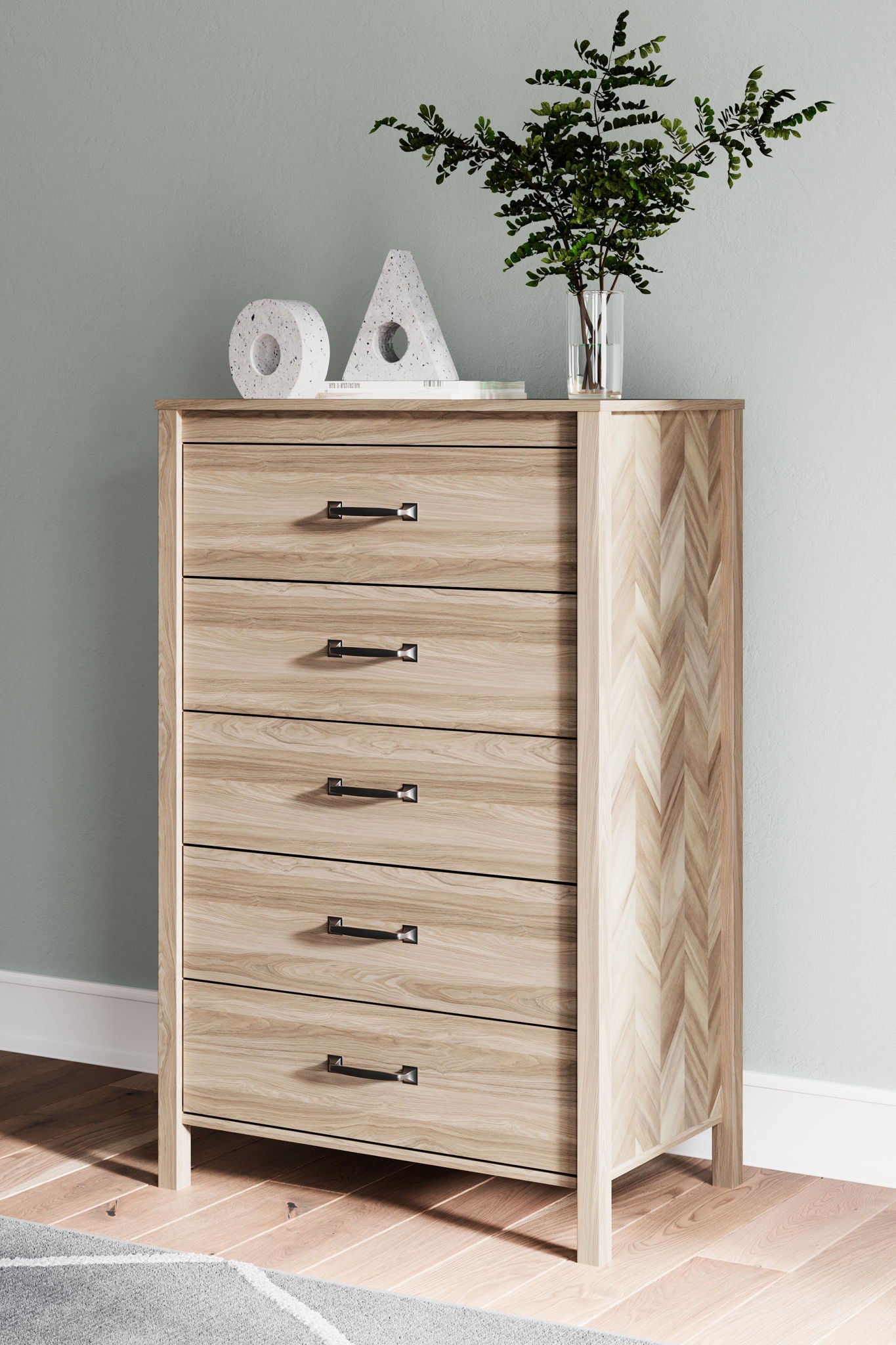 Battelle - Commode à cinq tiroirs - Beige