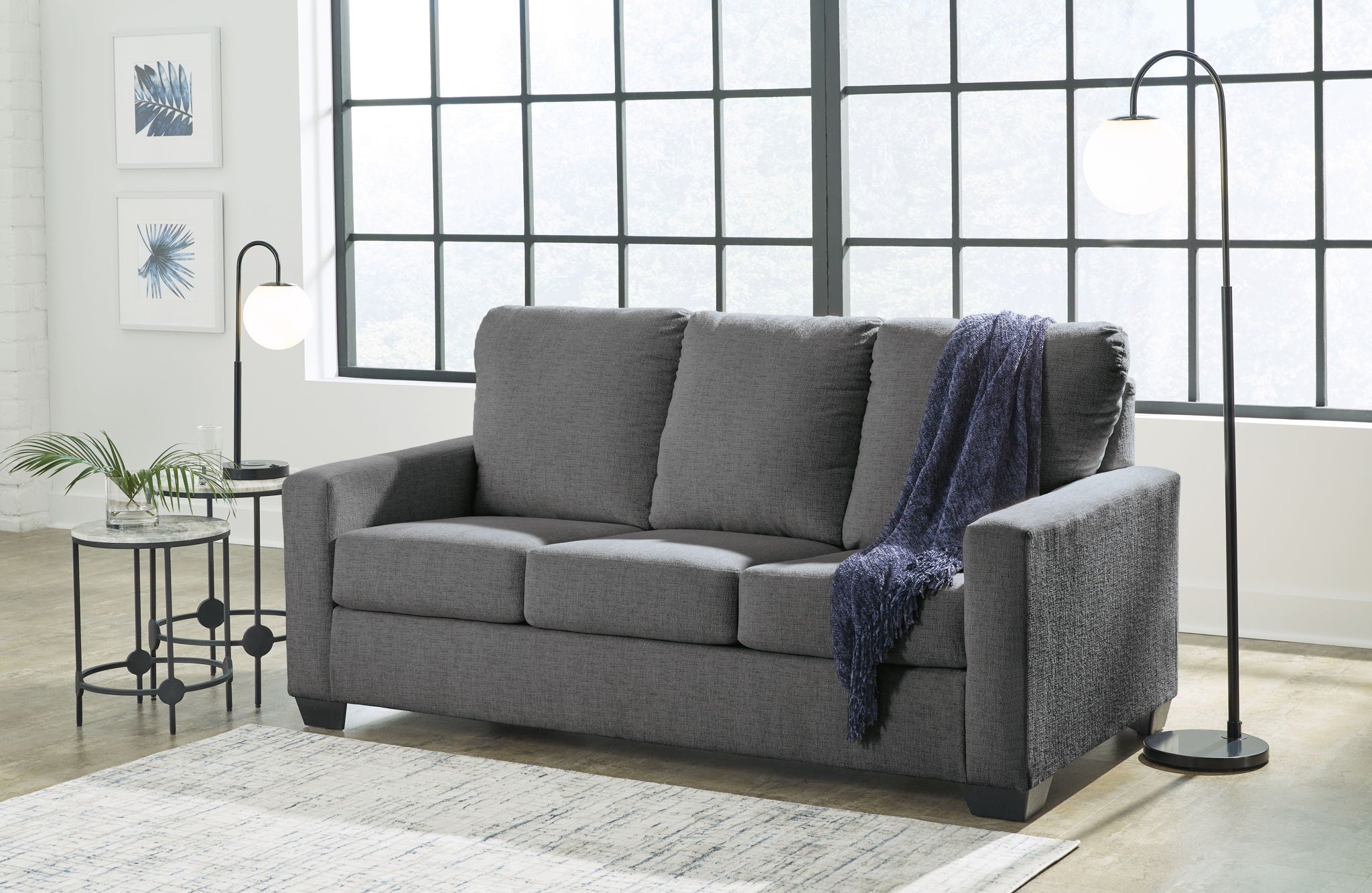 Rannis – Grand canapé convertible – Tissu – Étain