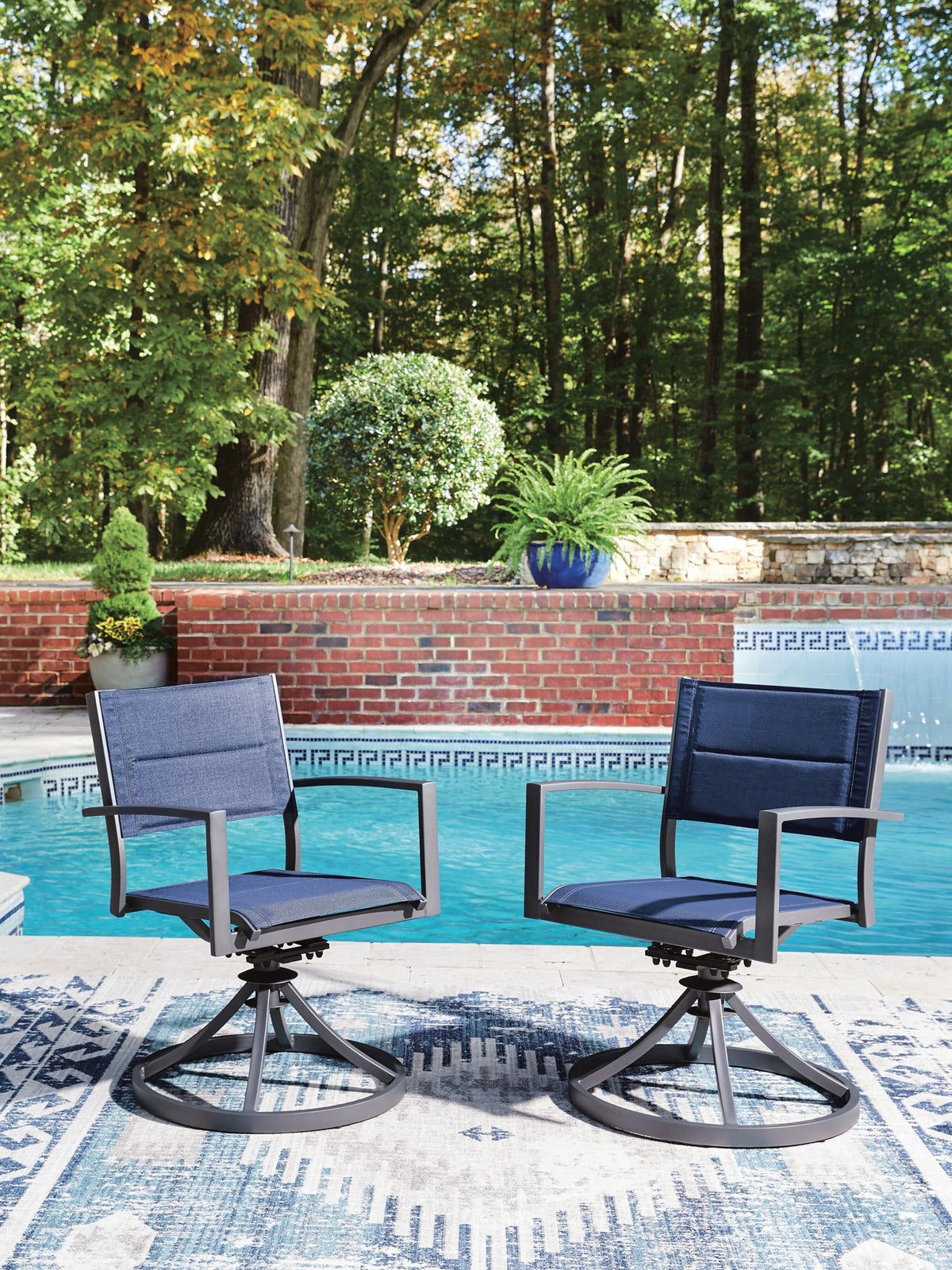 Rocky Creek - Chaise suspendue Sling (lot de 2) - Bleu / Gris