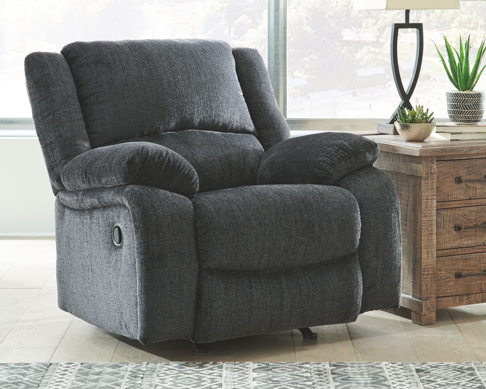 Draycoll - Fauteuil inclinable à bascule - Tissu - Ardoise