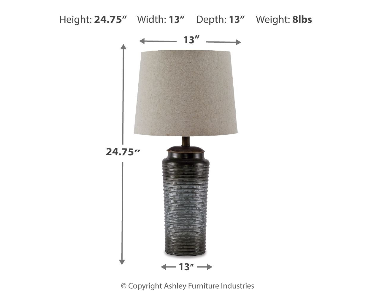 Norbert - Metal Table Lamp (Set of 2) - Gray