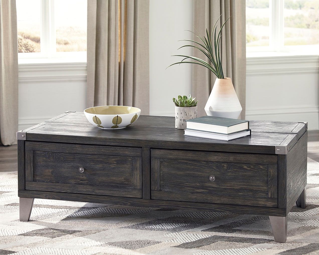 Todoe - Table basse à plateau relevable - Gris foncé