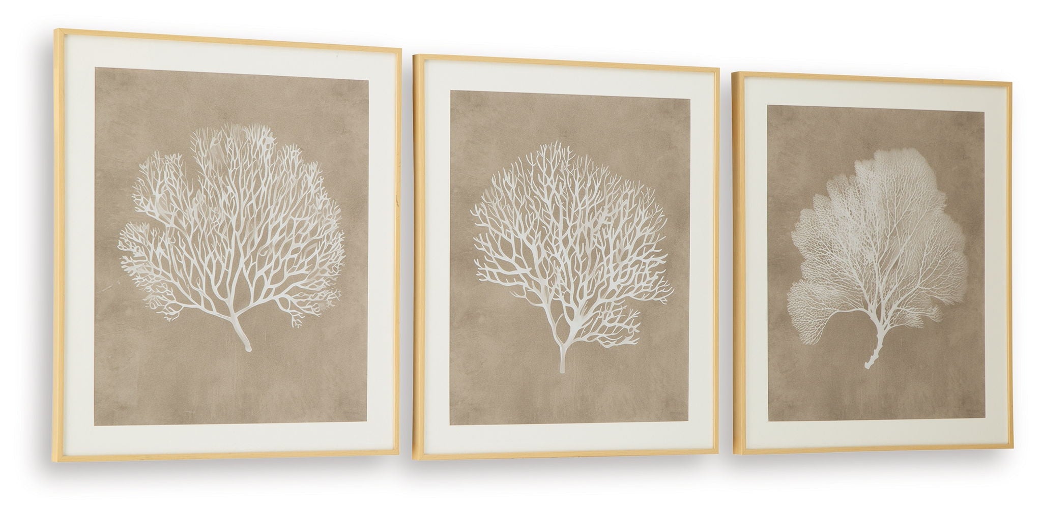 Hendridge - Ensemble d'art mural (lot de 3) - Taupe / Blanc