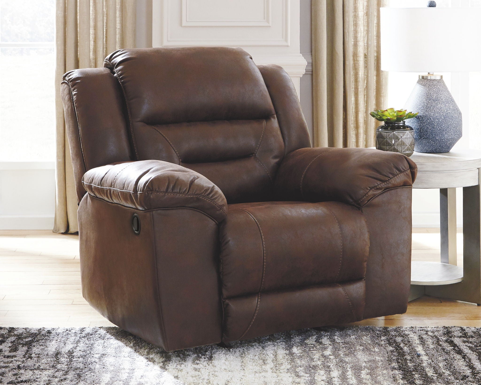Stoneland - Fauteuil inclinable à bascule - Similicuir - Chocolat
