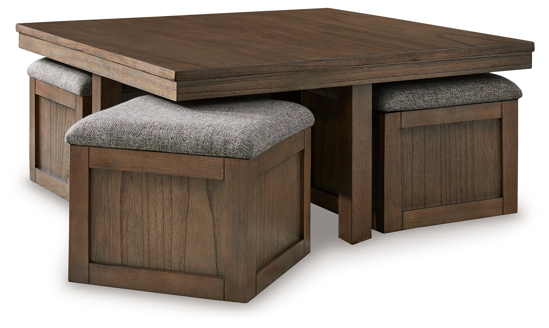 Boardernest - Table de cocktail avec 4 tabourets (Lot de 5) - Marron