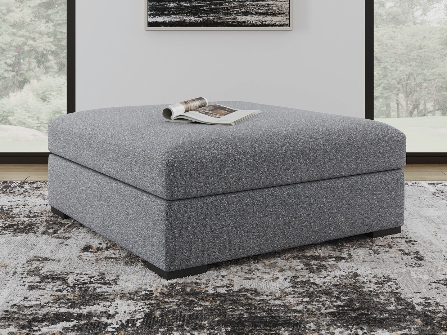 Bealton - Pouf d'appoint surdimensionné - Sel et poivre