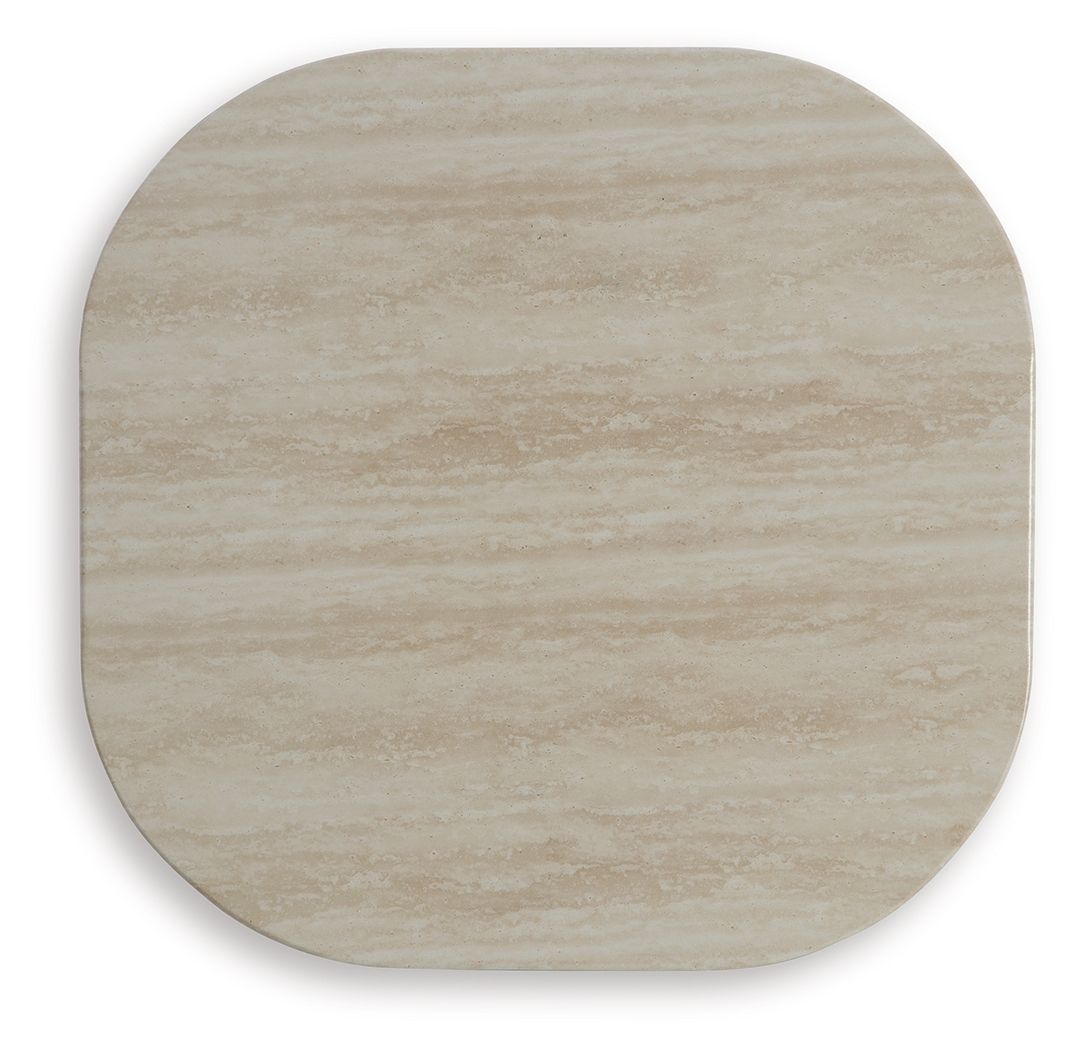 Kimora - Table d'appoint carrée - Beige / Brun foncé