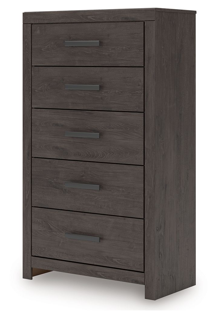Prendonea - Commode à cinq tiroirs - Anthracite