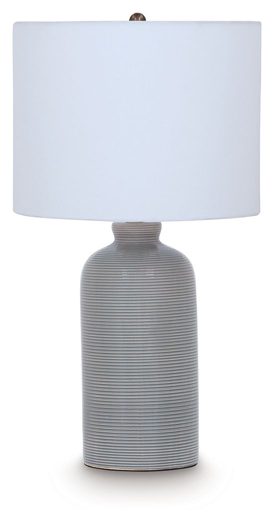 Wimlow - Lampe de table en céramique - Bleu gris